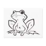 Smiling American Bullfrog in Black and White postcards