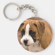 Smiling Boxer Dog Keychain