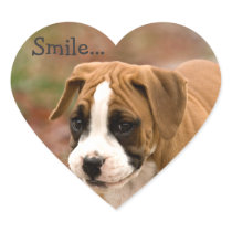 Smiling Boxer Dog, Smile Heart Stickers