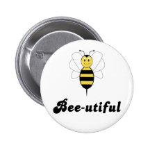 Smiling Bumble Bee Bee-utiful Button
