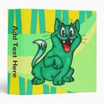 Smiling Cartoon Cat Avery Binder