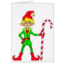 Smiling Christmas Elf Greeting Cards