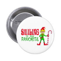 Smiling Christmas Elf buttons