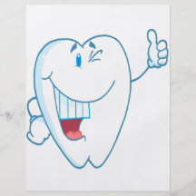 Smiling Clean Tooth Cartoon Character Thumbs Up.ai Flyers