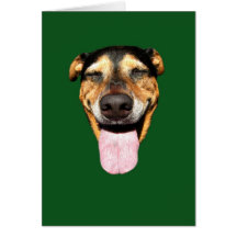 Smiling Dog Greeting Card (blank inside)