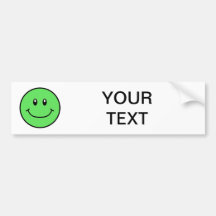 Smiling Face Bumper Sticker Green 0001