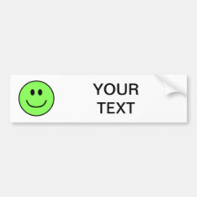 Smiling Face Bumper Sticker Green 0002