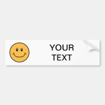 Smiling Face Bumper Sticker Orange 0001