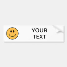 Smiling Face Bumper Sticker Orange 0002