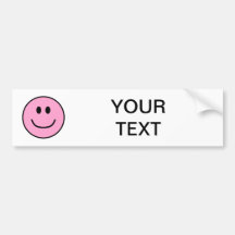 Smiling Face Bumper Sticker Pink 0002