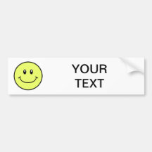 Smiling Face Bumper Sticker Yellow 0001