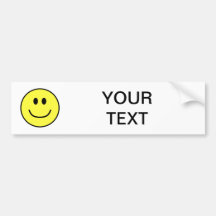 Smiling Face Bumper Sticker Yellow 0002