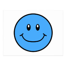 Smiling Face Postcard Blue 0001