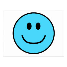 Smiling Face Postcard Blue 0002