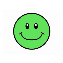 Smiling Face Postcard Green 0001