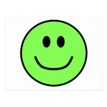 Smiling Face Postcard Green 0002