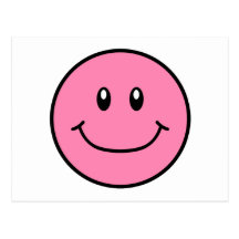 Smiling Face Postcard Pink 0001