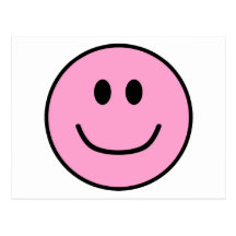 Smiling Face Postcard Pink 0002
