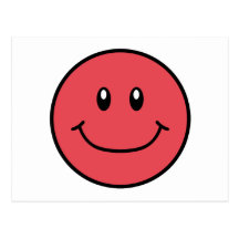Smiling Face Postcard Red 0001