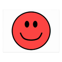 Smiling Face Postcard Red 0002