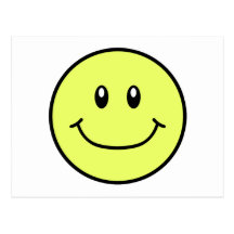 Smiling Face Postcard Yellow 0001