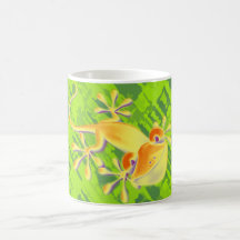 Smiling Gecko - green pattern Coffee Mugs