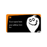 Smiling ghost Halloween address label labels
