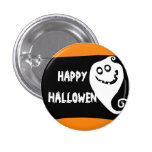 Smiling ghost Halloween badge buttons