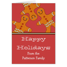 Smiling Gingerbread Men Christmas Card