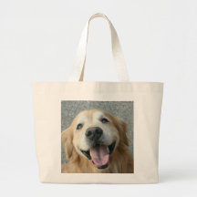 Smiling Golden Retriever Canvas Bags