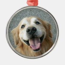 Smiling Golden Retriever Christmas Ornament