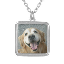Smiling Golden Retriever Custom Necklace