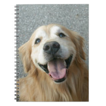 Smiling Golden Retriever Spiral Notebook