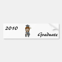 Smiling Grad GIrl Bumper Stickers