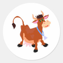 smiling happy cow stickers