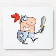 Smiling-knight-with-sword Mouse Pads