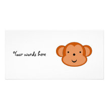 Smiling monkey customized photo card