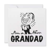 Smiling New Grandad T-shirts and Gifts Personalized Announcement