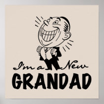 Smiling New Grandad T-shirts and Gifts Poster