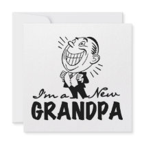 Smiling New Grandpa T-shirts and Gifts Personalized Invitation