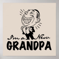Smiling New Grandpa T-shirts and Gifts Poster