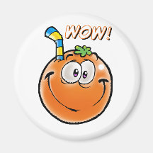 Smiling Orange Fridge Magnet