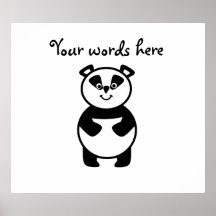 Smiling panda bear print