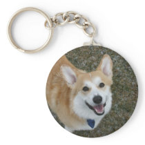 Smiling Pembroke Welsh Corgi Key Chain