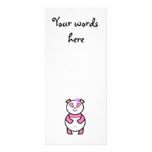 Smiling pink panda rack cards