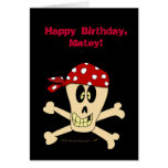 Smiling Pirate Skull and Cross Bones Card