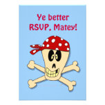 Smiling Pirate Skull and Cross Bones Custom Announcement