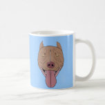 Smiling Pit Bull Portrait - Line Art Coffee Mugs