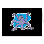 smiling purple octopus greeting cards