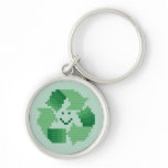 Smiling Recycle Symbol Keychain